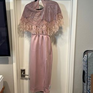 ASOS Design Maternity Embellished Scuba Pearl MIDI Dress Size 4 NWT